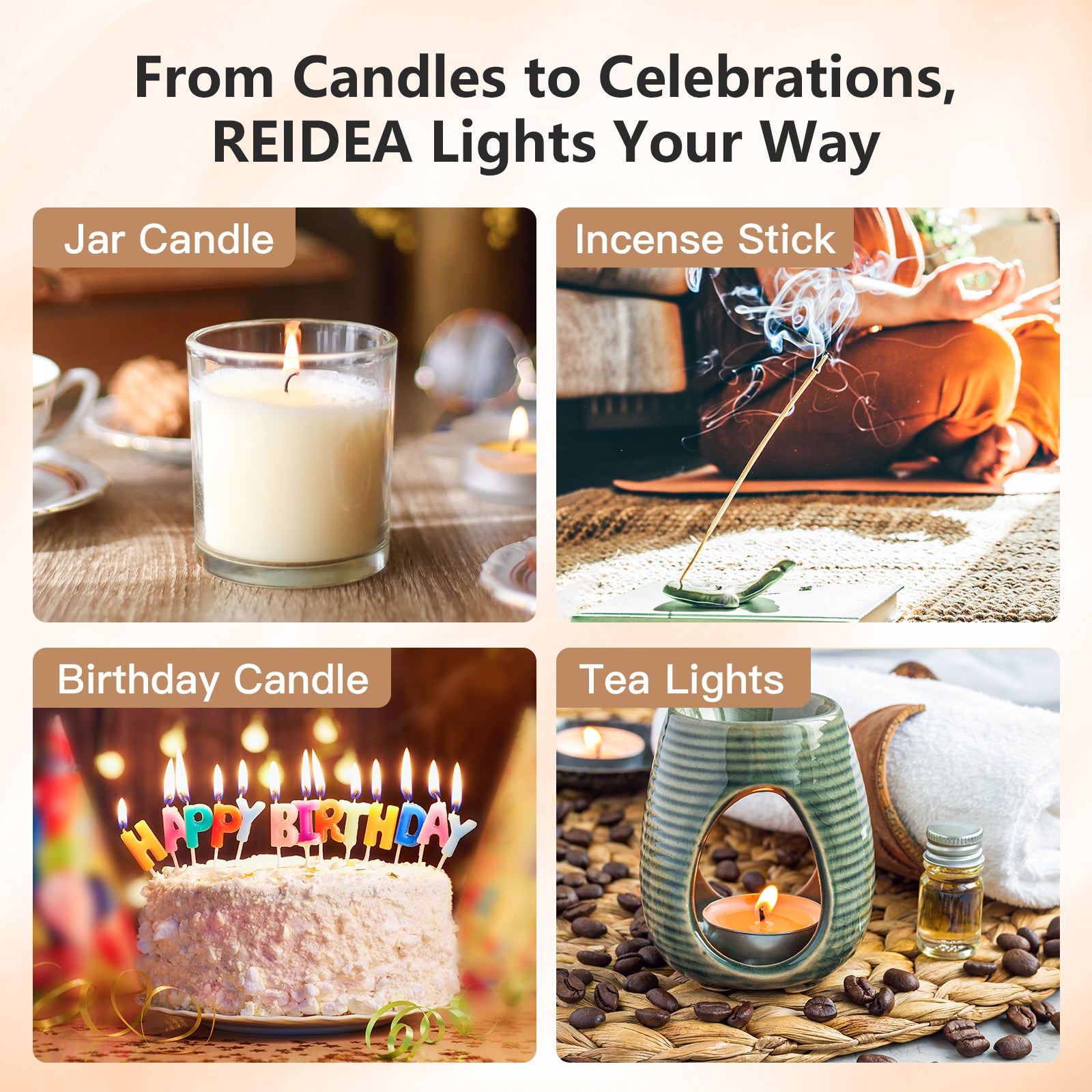 REIDEA S4 Candle Lighter 2-Pack (2 Lighters in 1 Box)